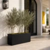 large black rectangular planters