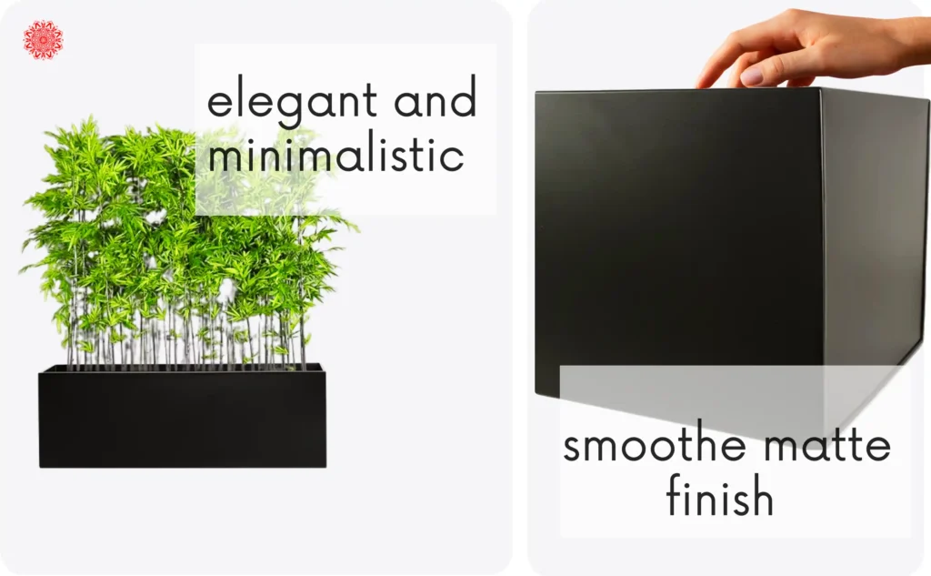 elegant and minimalistic matte black planter