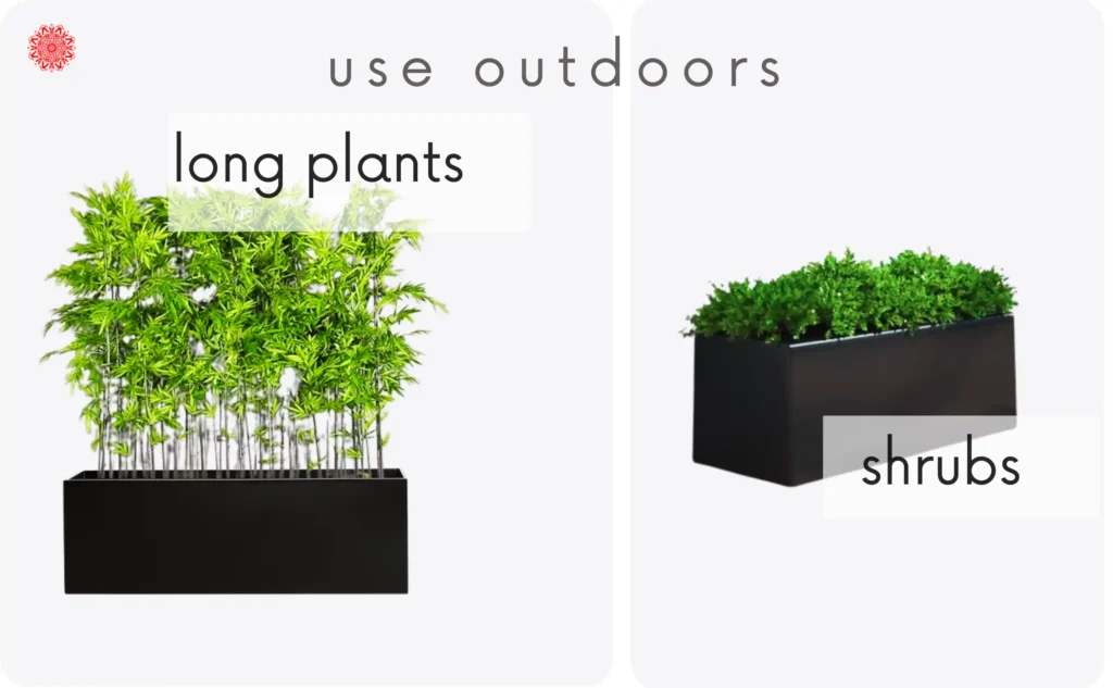 outdoor planter for long and shrub plants