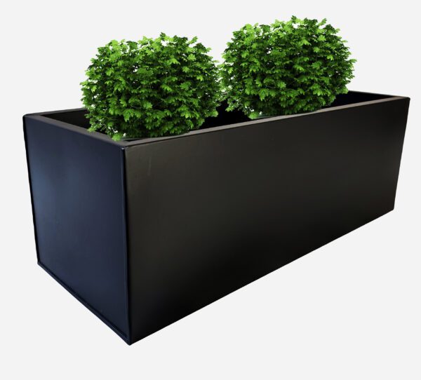 Black Metal Rectangular Planter