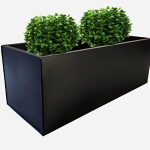 Black Metal Rectangular Planter