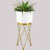 White Planter with stand