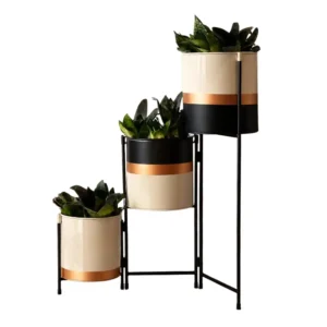 Exclusive Stand | 3 Metal Flower Pot Collapsible(3 pot 1 Stand) hover image