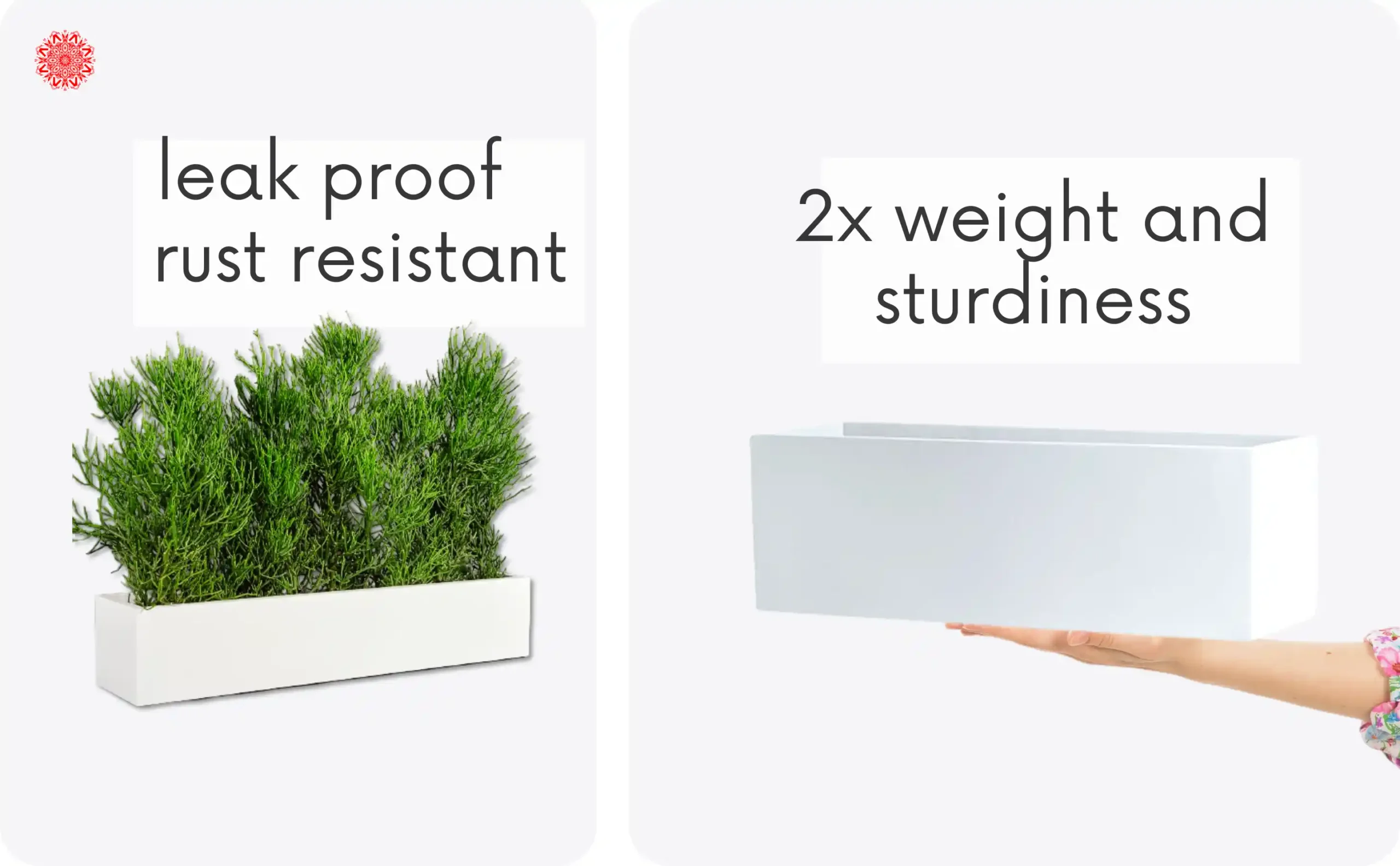 Limited Metal Rectangular Planter Box Tray | 1 Unit X-Large 32″ | MORii