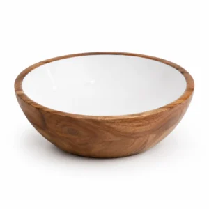Wooden Bowl | Luxurious Snack Bowl | Salad Bowl (Pack of 1 White) hover image