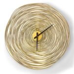 Calming Spiral Metal Wall Clock | 24 Inch| Soft Rich Gold |
