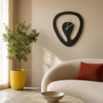 Contemporary Cutout Wall Clock for Home | Rich Black | 24-Inch