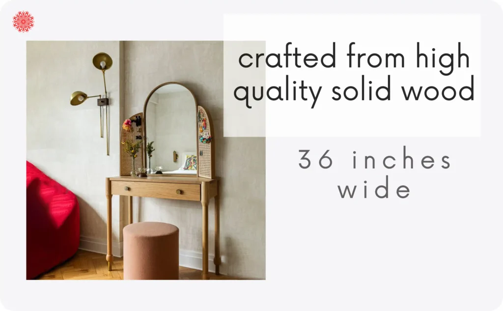 dressing table with mirror and storage