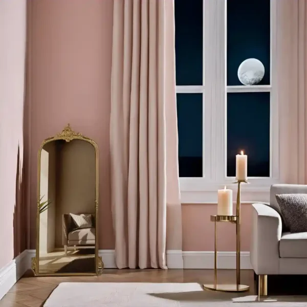 Long mirror with stand