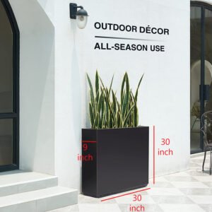 Large Outdoor Planters Box in Metal | Rich High End | 30x30x9 inch hover image