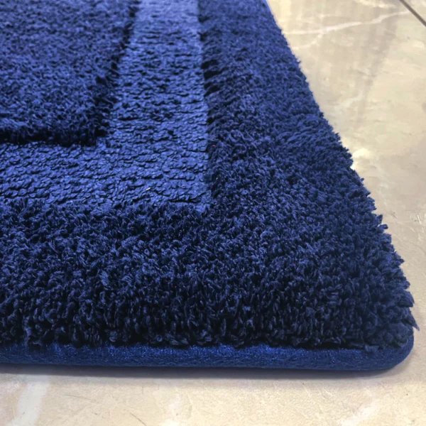 MORii® Pack of 2 - Thick Memory Foam Padded Bath Mats |Quick absorption bath rug| Plush 1600 GSM | Authentic Hydra Tech | New Germ Lock | Anti Skid | Machine Washable (Navy Blue, 21x34 inches) - Image 3