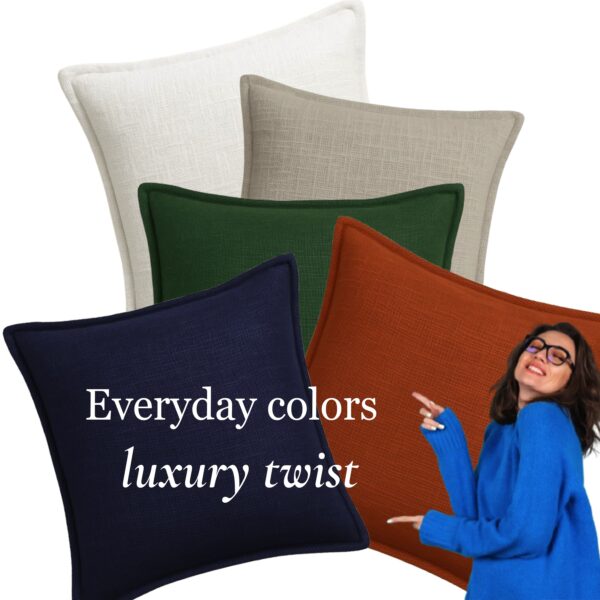 MORii® Set of 5 | Plush Retreat Luxury Textured Cushion Cover | 100 % Cotton |  (Inkwell Navy, 20x20 inches) - Image 7