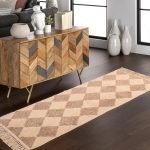 Natural Tufted Runner Rugs with Fringes | 100% Cotton | (2.3 x 6 ft)