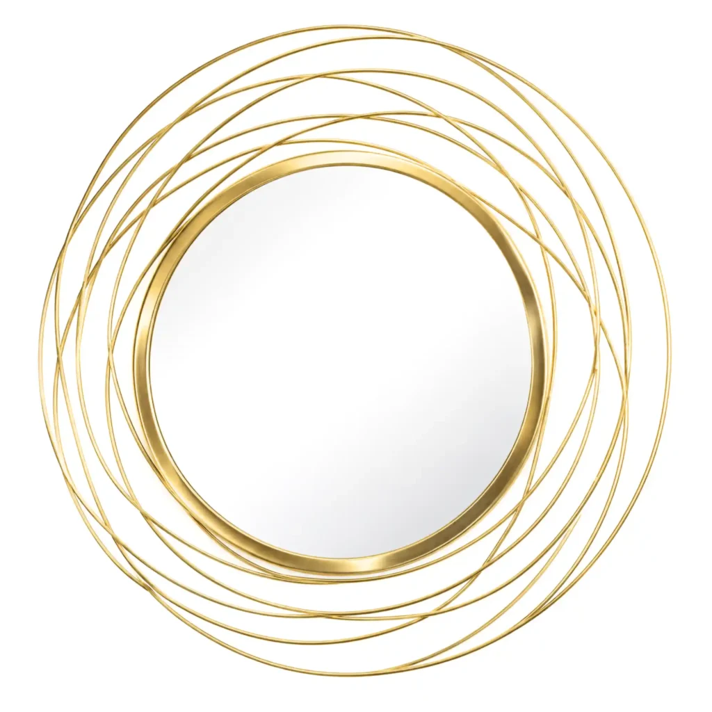 MORii Whirlpool gold round decorative wall mirror