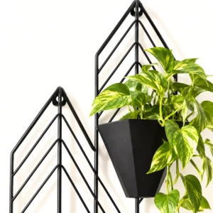 Bold Chevron Arrow 3 Pot Wall Planter — Matte Black hover image