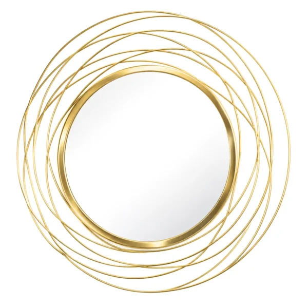 MORii Whirlpool gold round decorative wall mirror