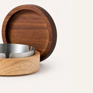 Ember – Acacia & Mango Wood Ashtray with Lid hover image
