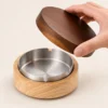 Premium Wooden Ashtray with Lifted Lid