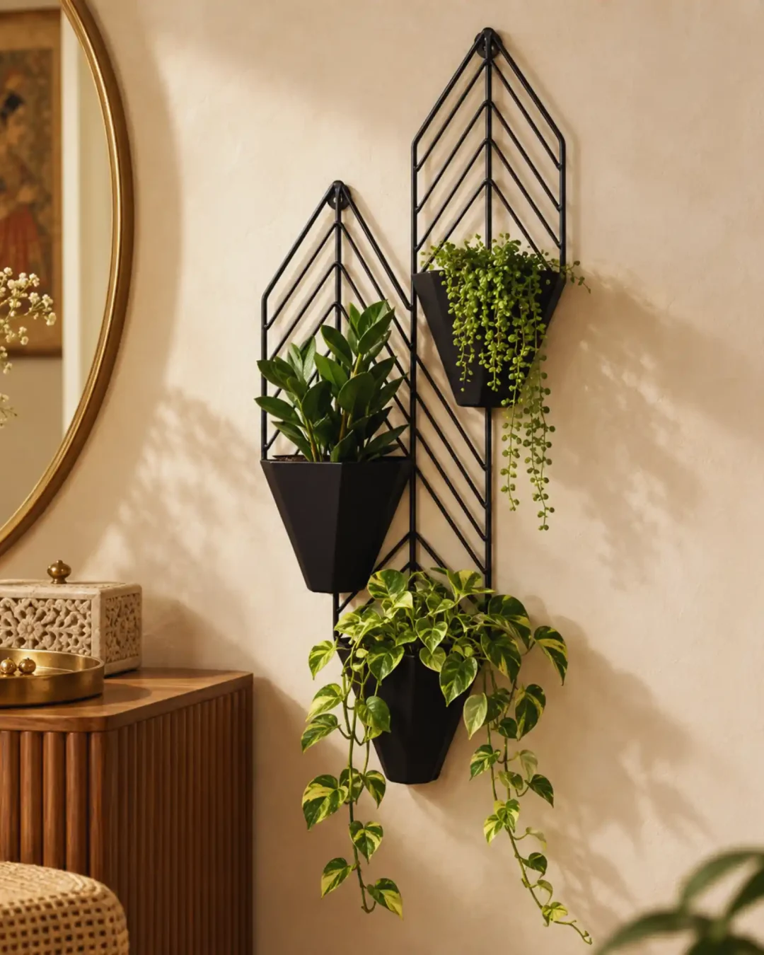 3 pot wall planter